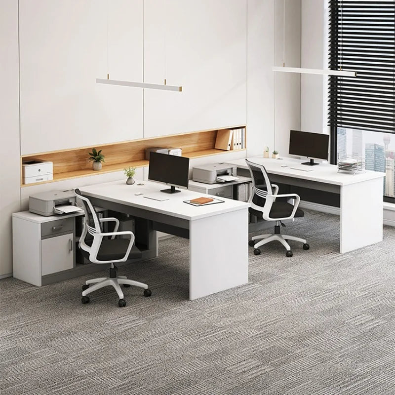 Staff Modern Office Desks Workbench Computer Simplicity Executive Office Desks Drawers Laptop Rangement Bureau Furniture QF50OD