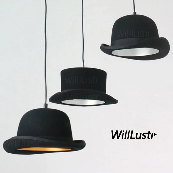 Wool Felt Hat Pendant Lamp Handmade Aluminum Suspension Light JEEVES AND WOOSTER Cap Hanging Ceiling Chandelier Hotel Cafe Shop