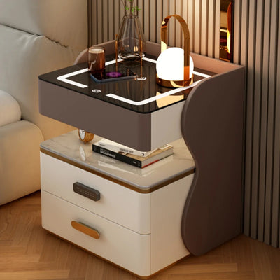 Wireless Charging Safe Nightstands Integrated Multifunctional Senior Simplicity Nightstands Criado Mudo Modern Furniture QF50CT
