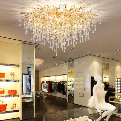 American Luxury Crystal Ceiling Chandelier Modern Art Living Dining Bedroom Hanging Lamp Hotel Hall Home Decor Pendant Lights