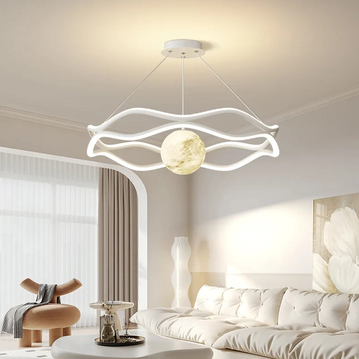 Modern Planet Pendant Lamp Living Room Ceiling Chandelier Nordic Creative Dining Room Lamp Room Bedroom Lustre Ceiling Lighting