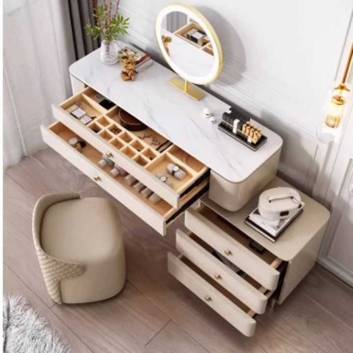 Modern With Mirror Dressing Table Nordic Luxury Makeup Desk Dressers Cabinet Women Tocador Comoda Pra Quarto Bedroom Furniture