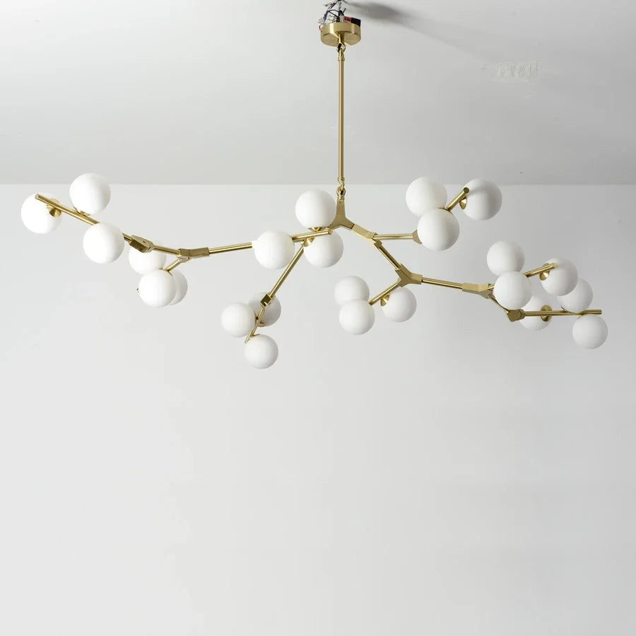 Modern LED Tree Branches Chandeliers Glass Balls Ceiling Hanging Lights Living Dining Room Bedroom Decor Luminaire Black Gold