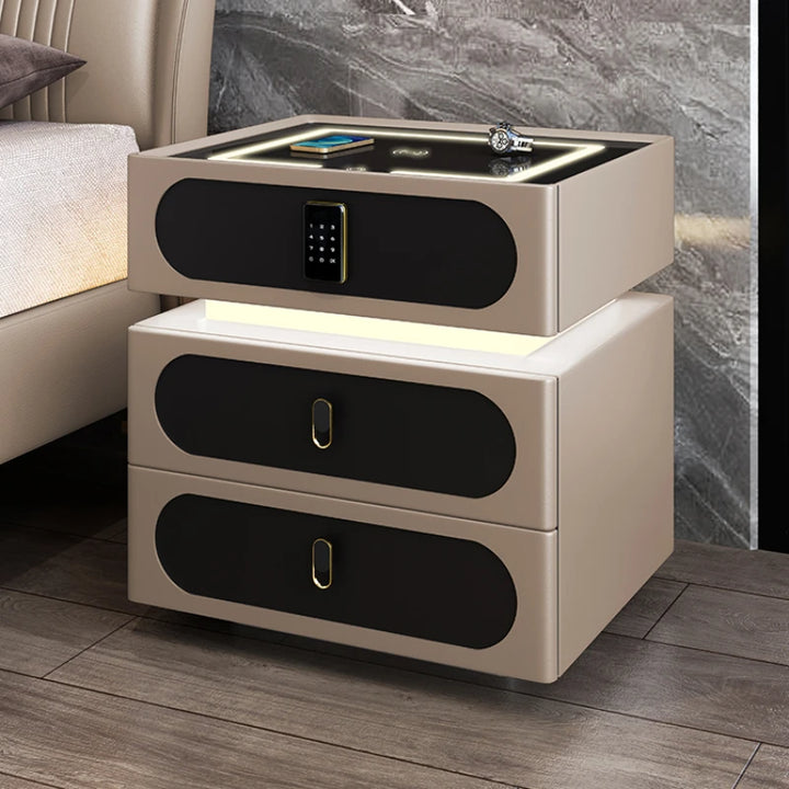 Intelligence Wireless Charger Nightstands Drawers Fingerprint Lock Aesthetic Multifunctional Nightstands Muebles Home Furniture