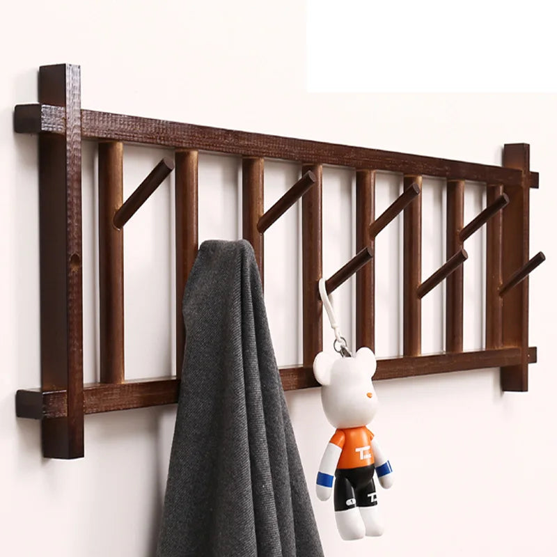 Rail Door Folding Coat Rack Outdoor Wooden Clothes Rack Hallway Nordic Recibidor De Entrada Mueble Nordic Furniture WWH200YH
