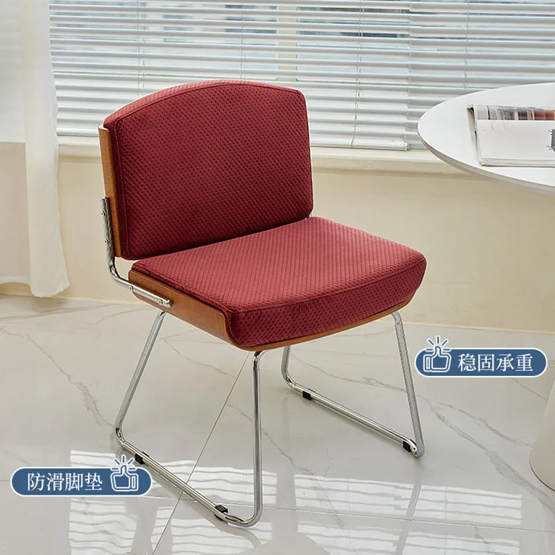 Retro Luxury Backrest Dining Chair Simple Modern Leisure Chair Bedroom Soft Bag Dressing Stool Cadeira 접이식 의자 Home Furniture AA