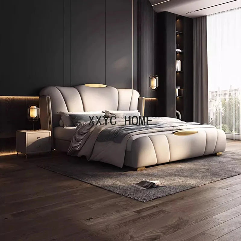 Fancy Platform Bed Frames Queen Wood Storage Modern Luxury King Size Bed Lounge French Cama Box Casal Bedroom Set Furniture