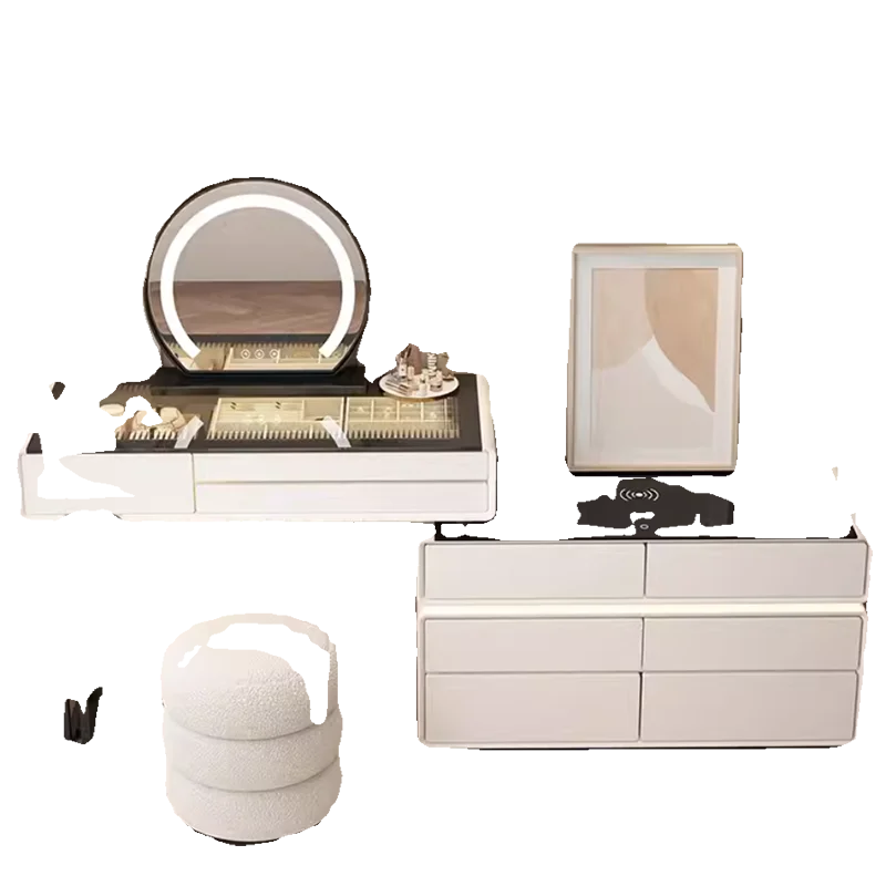 Luxury Nordic Bedroom Vanity Table Simplicity Modern Vanity Table Set Design Storage Drawers Meuble Chambre Home Furniture