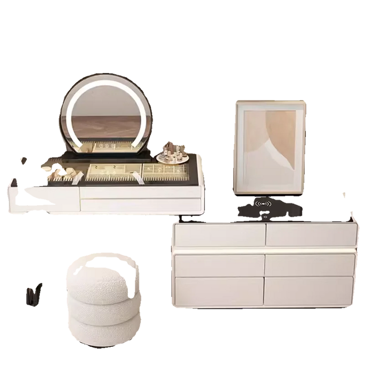 Luxury Nordic Bedroom Vanity Table Simplicity Modern Vanity Table Set Design Storage Drawers Meuble Chambre Home Furniture