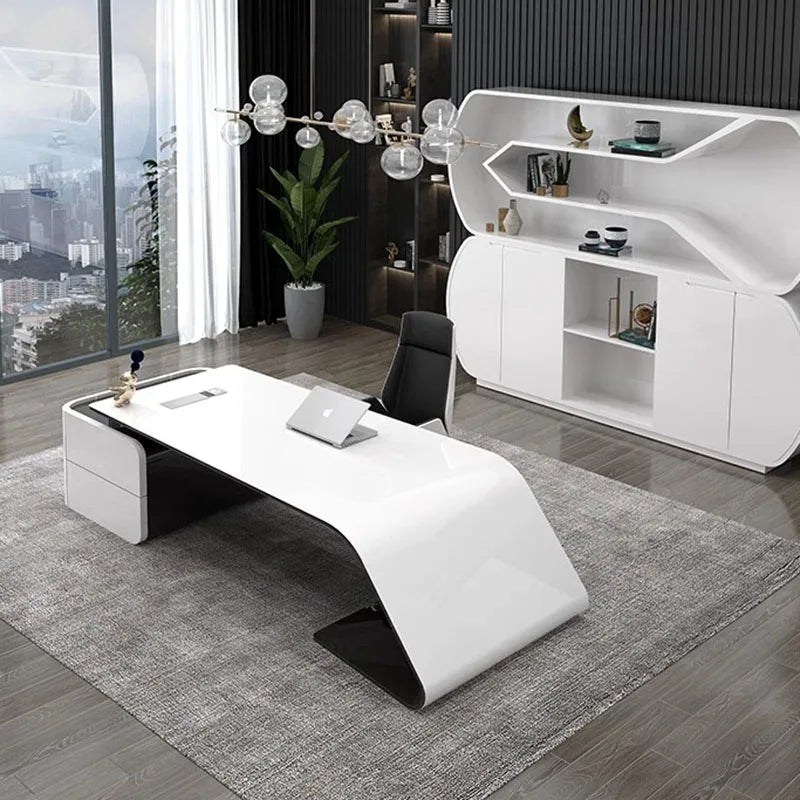 Shelf Writing Desk Executive Office Computer Pullout Under Appoint Desktop Writing Desk Gaming Tavolo Da Lavoro Office Furniture