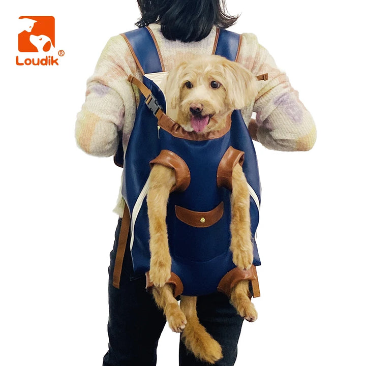 Loudik-Luxury Leather Travel Pet Bag, Outdoor Puppy Dog Carrier Bag, Waterproof Small Pet Backpacks, Wholesale