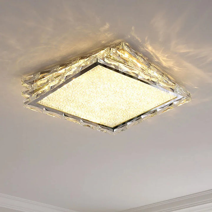 Luxury Simple Square Crystal Ceiling Lamp Study Room Bedroom Decor Living   Modern Dining  Led Indoor Lighting Home