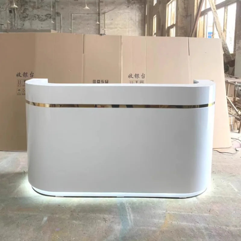 Standing Checkout Reception Desk Executive Hotel Counter Commercial Clinic Reception Desk Modern Meuble Caisse Furniture HDH