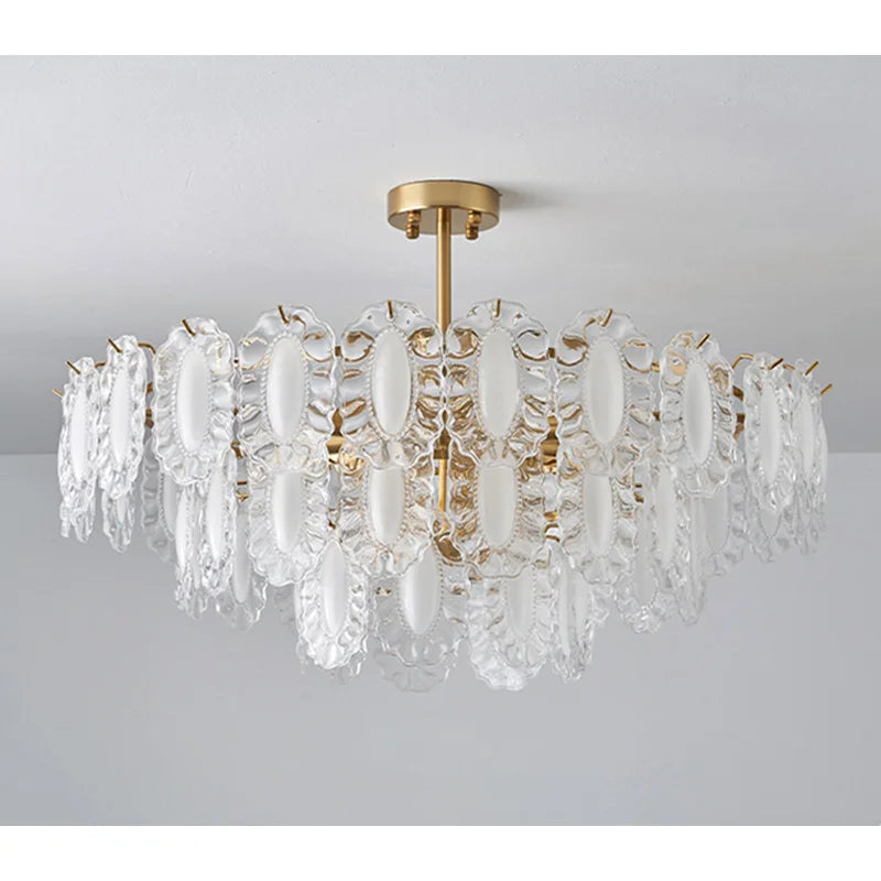 Modern LED Chandeliers Nordic Semi Flush Mount Ceiling Lamps Luxurious luster Ceiling Chandelier For Home Decor Lighting Fixture