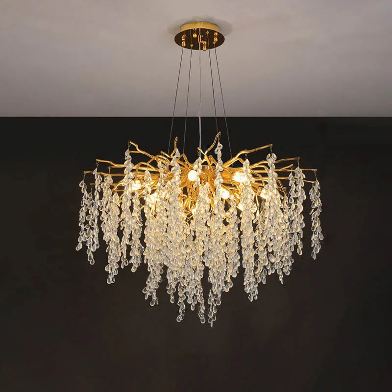 Modern Luxury Crystal Pendant Lamp Home Decoration Grape Bedroom Dining Living Room Ceiling Chandelier LED Lighting Fixtures