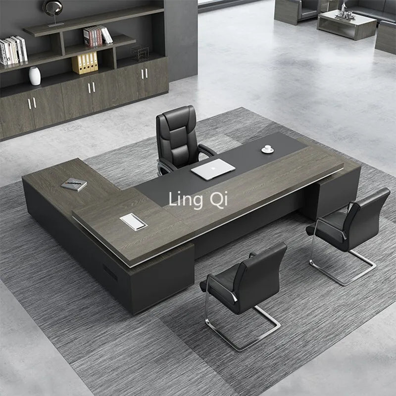 Minimalist Reception Office Desk Dark Wood Art Unusual New Chinese Computer Desks Study Floor Mesa Escritorio Home Furniture