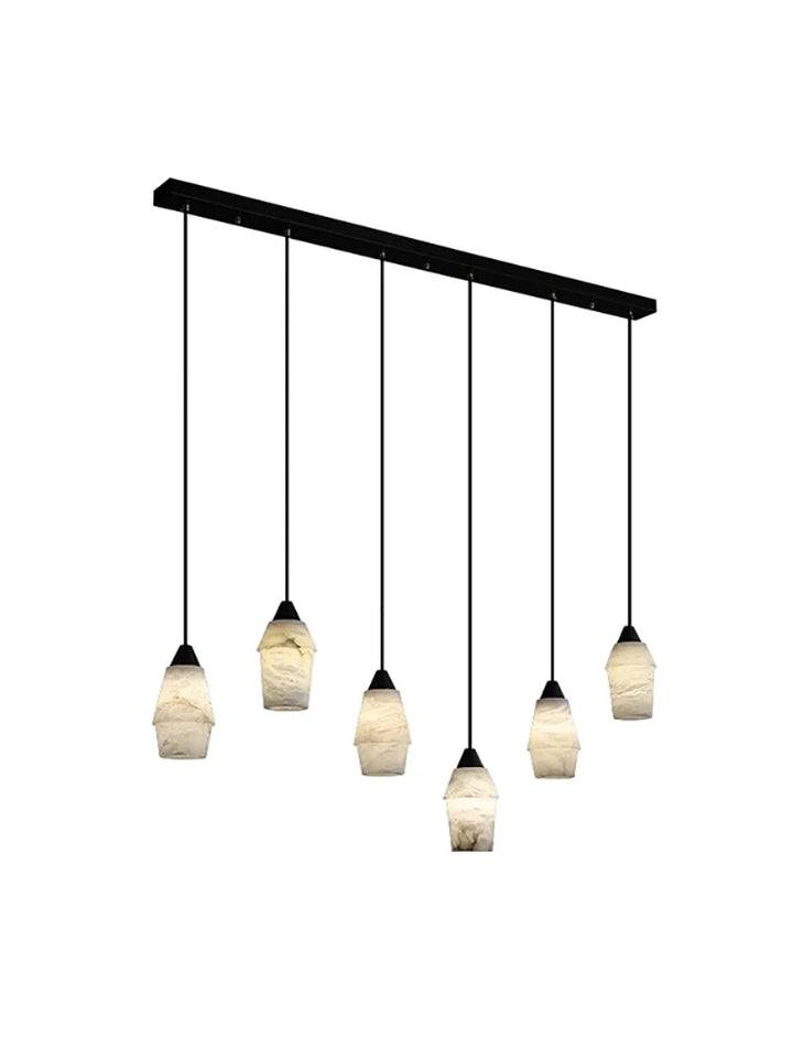 Modern Marble Chandelier Black Led Home Decoration Lights Dining Room Kitchen Island Luxury Hanging Lamp for Ceiling