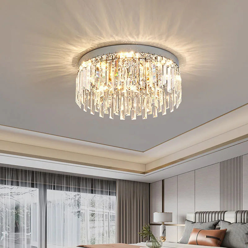 Modern Ceiling Lamp Luxury Home Decoration Bedroom Dining Living Room Crystal Pendant Lighs Ring Light Led Glossy Chandelier