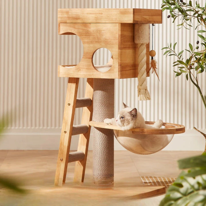 Wooden Cat Towers for Big Cats Houses and Habitats Cat Tree Gym Accessories Home Climbing Castle  Aids Villa Toy Pets Products