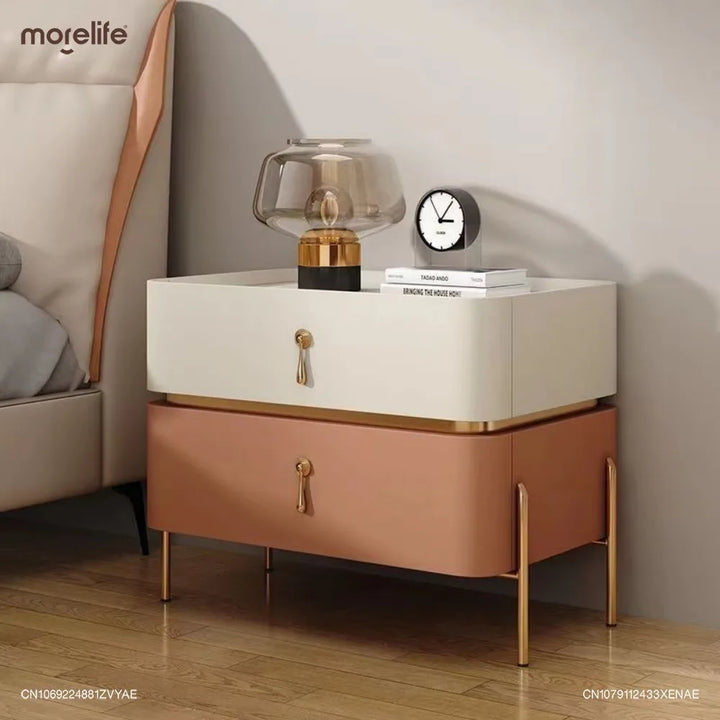 Light Luxury Bedside Table Modern Minimalism Nightstand Nordic Style Storage Cabinet Designer Creative Bedroom Furniture K01