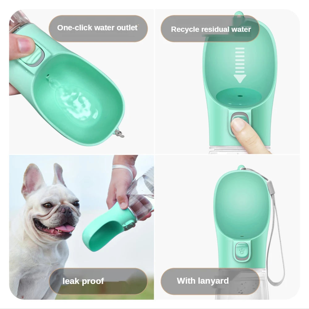 Dog Water Bottle Portable Travel Pet Drinker Leak Proof Dog Bowl Food Cat Fountain Outdoor Walking Drinking Bottle Dogs Feeder