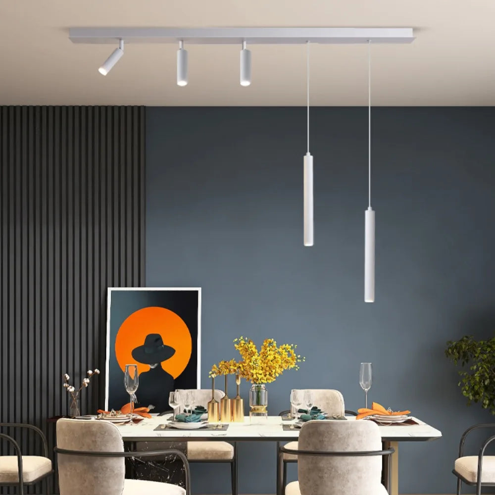 Nordic Modern Strip LED Restaurant Ceiling Lamp Without Main Lamp Design Minimalist Bar Kitchen Island Dining Room Pendent Lamp