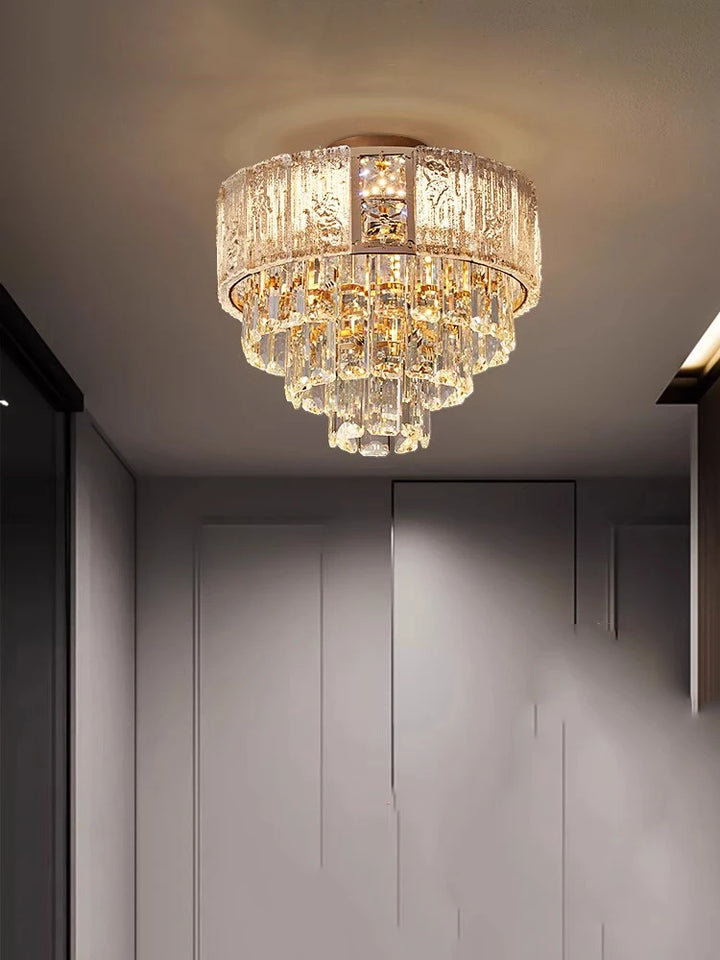 Nordic Luxury Small Crystal Chandelier Ceiling Led Home Decoration Hallway Aisle Balcony Ceiling Lamp Lustres