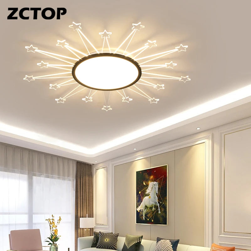 LED Chandeliers Home Indoor Ceiling Lamp For Bedroom Kitchen Dining Room Living Room Lustre Chandelier Lighting Fixtures Black