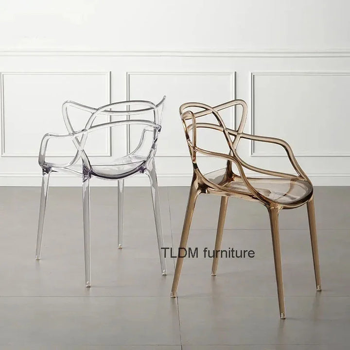 Nordic Transparent Acrylic Dining Chairs Dining Room Furniture Plastic Crystal Chair Minimalist Single Creative Dining Chair