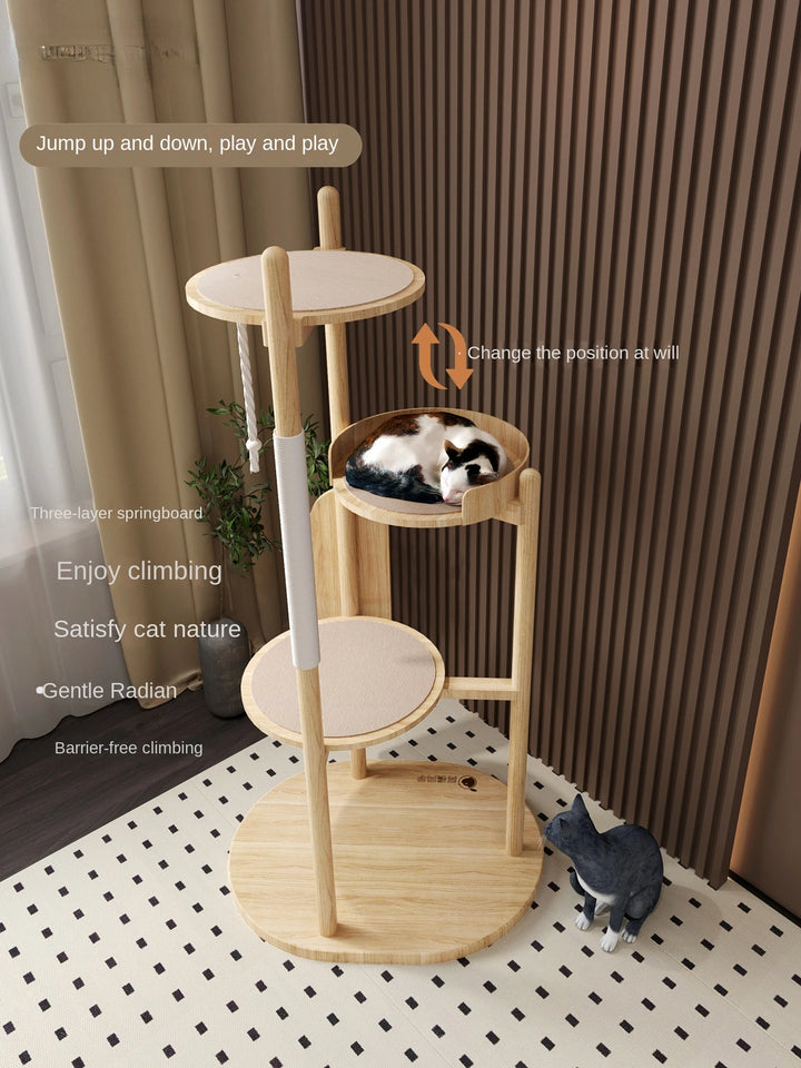 Simple Cat Climbing Frame Cat Nest One Cat Tree Thick Wooden Pet Products Universal Jumping Platform Scratcher