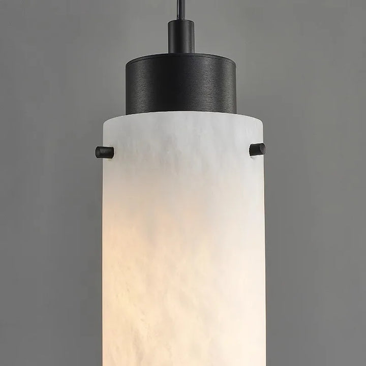 Modern Home Decoration Cylinder Marble Pendant Light Black Gold Marble Hanging Lamp for Ceiling Bedside Dining Room Lustres