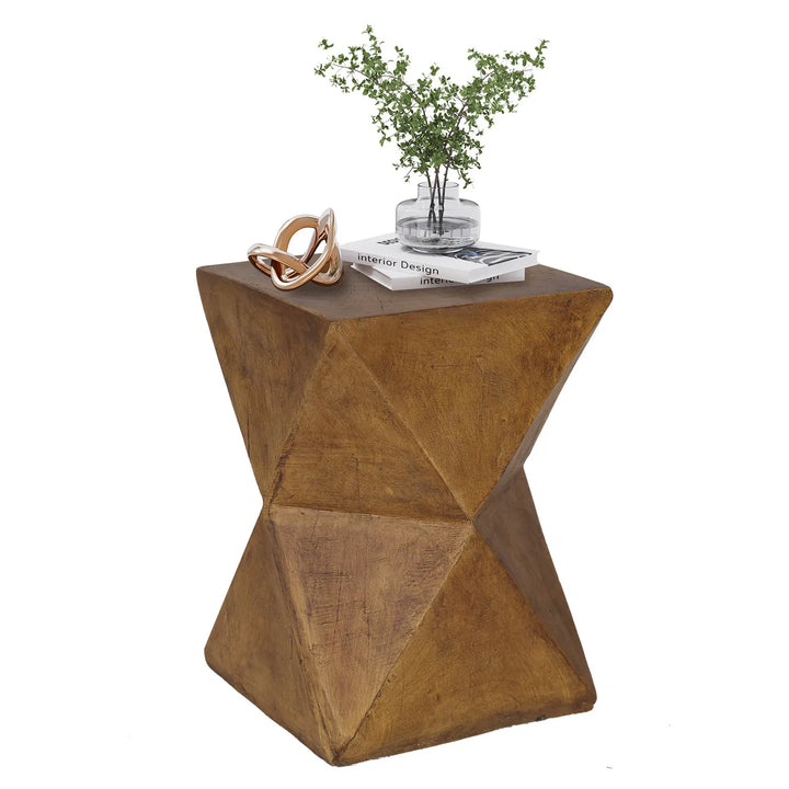 Weight Concrete Garden Accent Side Table for Outdoor & Indoor