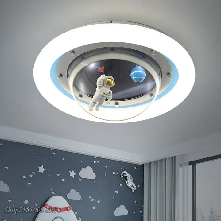 Children's room ceiling lamp astronaut spaceman planet lamp boy and girl room lamp eye protection simple bedroom Light Fixtures