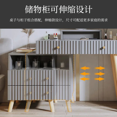 Luxury Makeup Vanity Table with Mirror Dressing Table Drawer Storage for Bedroom Light Desk Bedroom Meuble De Chambre Furniture