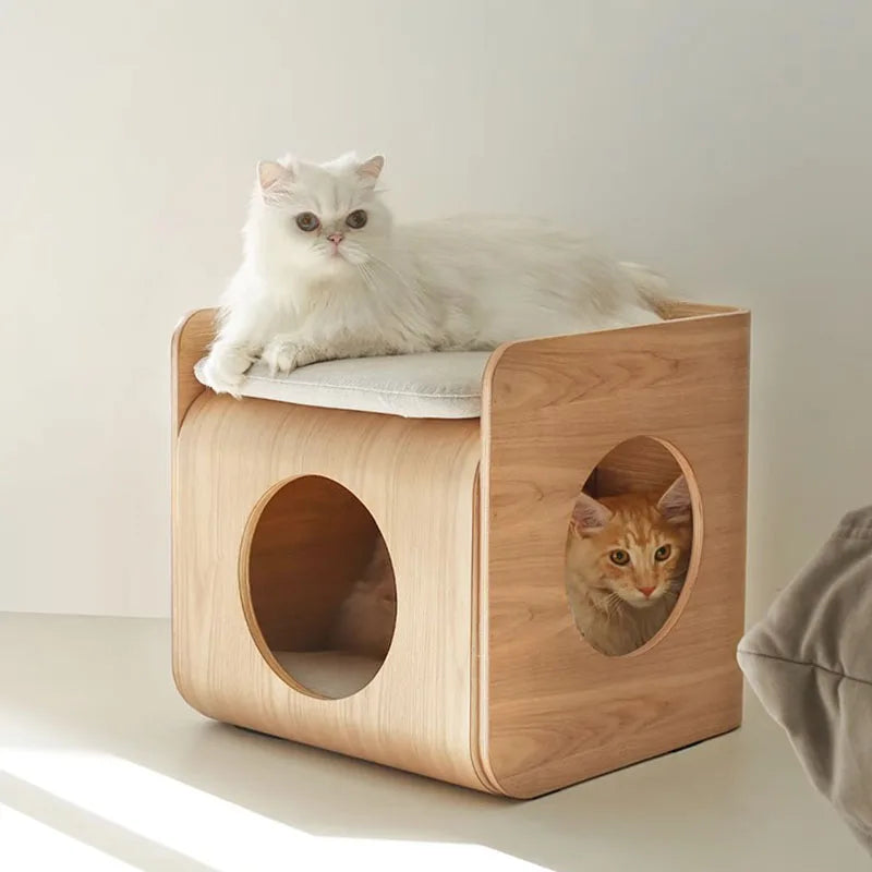 Cats Nest Tea Table Four Seasons General Can Be Dismantled and Washed People Pet Sharing Cat Dog Wooden Bench Pet Wooden Bedding