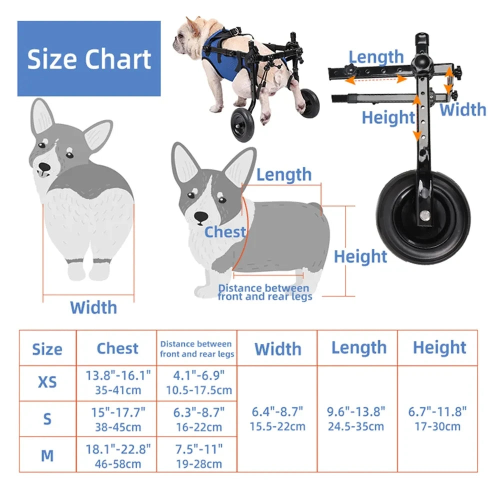 Disability Dog Wheelchair for Hind Legs Support | Adjustable Pet Walk Booster