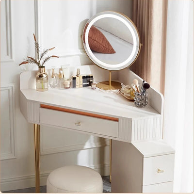 Storage Corner Makeup Chair Desk Mobile Light Mirror Set Dresser Organizer Table Drawers Coiffeuse De Chambre Bedroom Furnitures