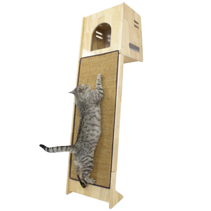 Scratching Wall Cat Tower Scratching Post Solid Wood Climbing Frame Against Small House Does Not Occupy Cat Nest Pet Products