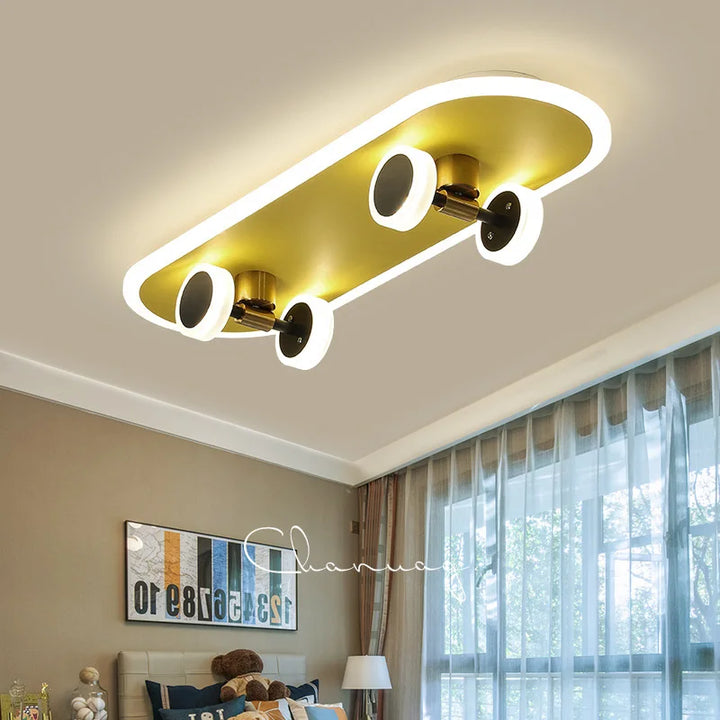 Scooter Design Decorative Led Ceiling Lamps Creative Chandelier for Children'S Room Warm Princess Cartoon Bedroom Light Fixture