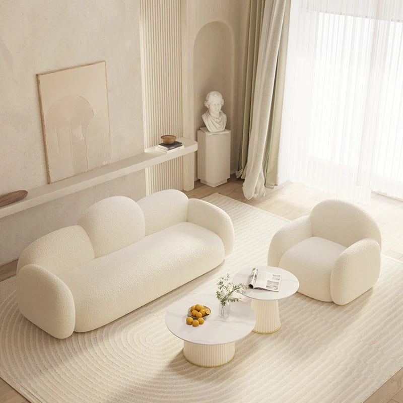 Cream Style Fabric Sofa Beauty Salon Reception Simple Modern Living Room Small Unit Sofa Combination Clothing Store Sofa