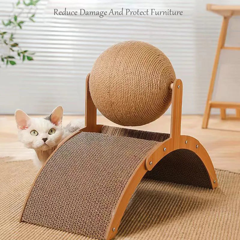 Wooden Cats Pet Products Accessories Scratcher Sisal Cat Scratching Ball Grinding Paw Toy Scrapers For Cats Training Supplies