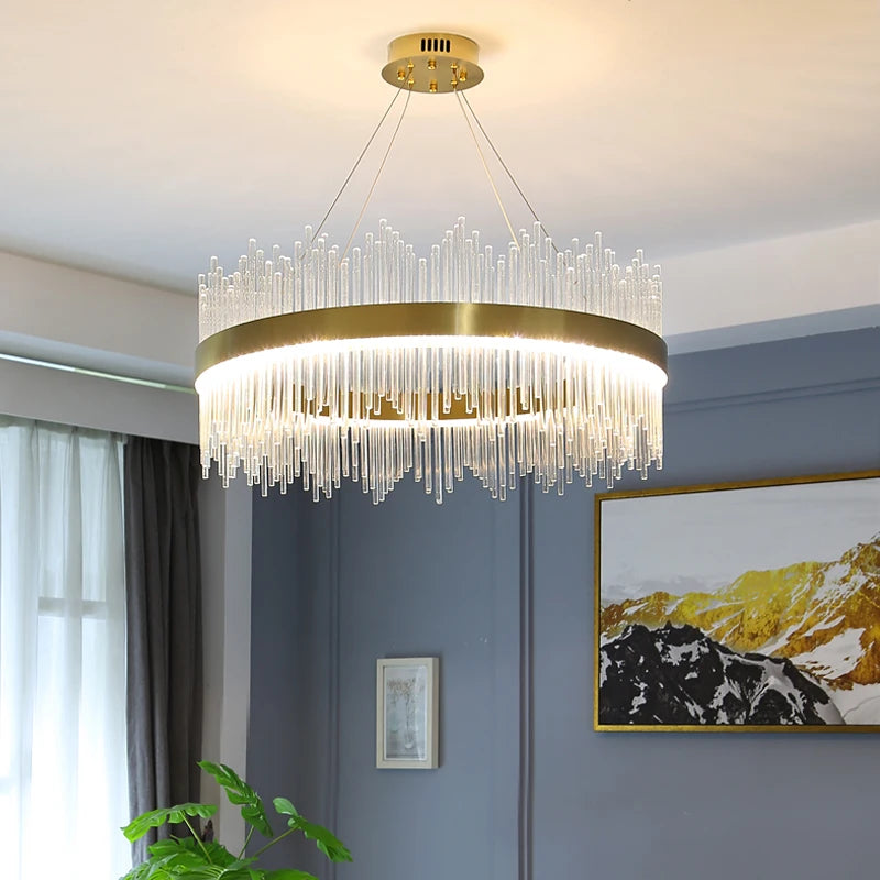 Post Modern Crystal Light Luxury Chandelier Nordic Minimalist Living Room Dining Room Chandelier Bedroom Lamp LED Lamp