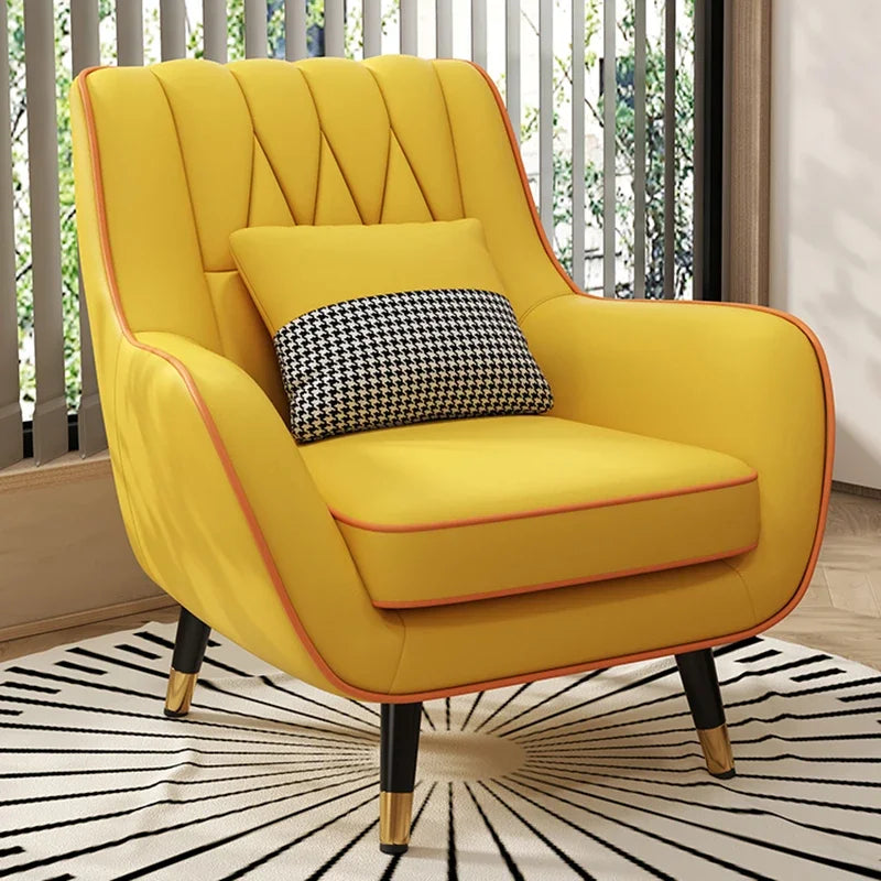 Armchair Luxury Recliner Chairs Sofa Living Yellow Individual Foldable Chair Creative Sedie Sala Pranzo Modern Furniture