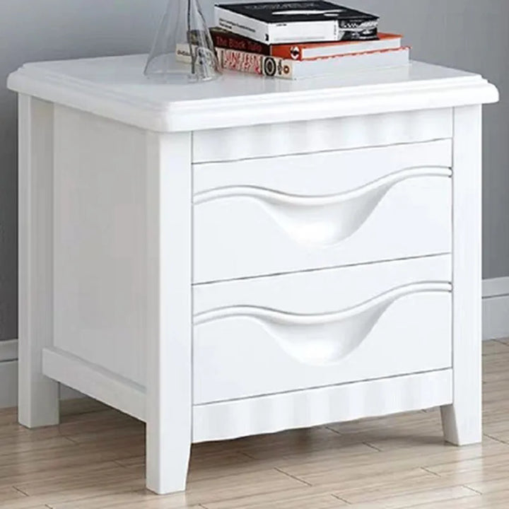 Trendy Wood Storage Bedside Table with Drawers