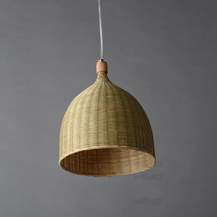 Bamboo Pendant Lamp Handmade Wicker Suspension Light Basket Hotel Hall Dining Living Room Restaurant Hanging Ceiling Chandelier