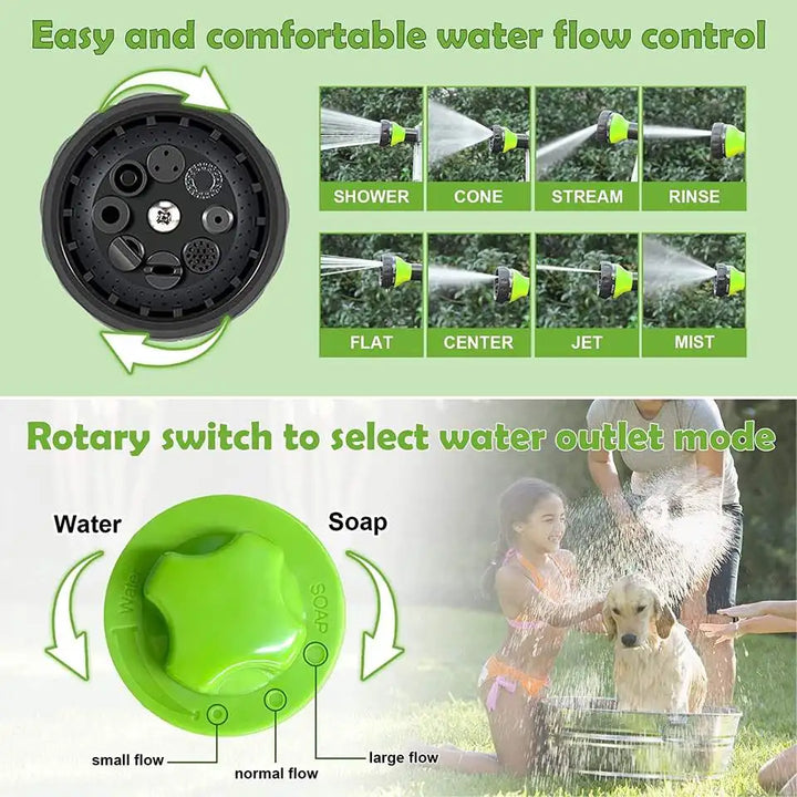 7 in1High-pressure Sprayer Nozzle Hose dog shower Gun Adjustable Foam Gun Jet Dispenser for Showering Pets Watering Plants Lawns