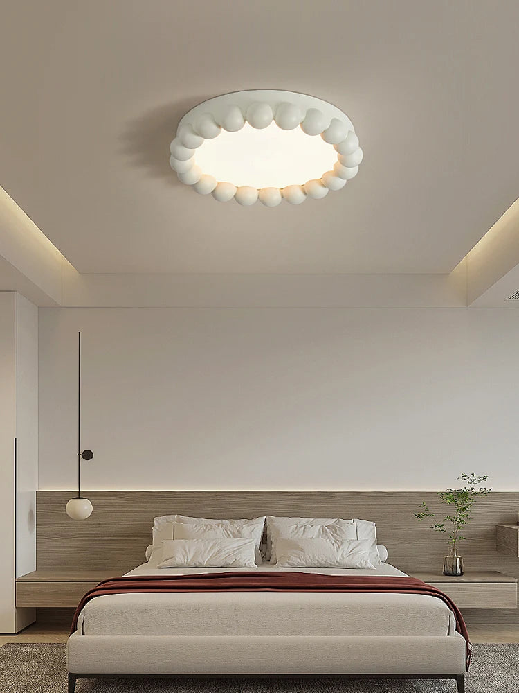 2023 New French Ceam Wabi Sabi Bedroom Nordic Marshmallow Original Designer Restaurant Room Japanese Popular Ceiling Lamp