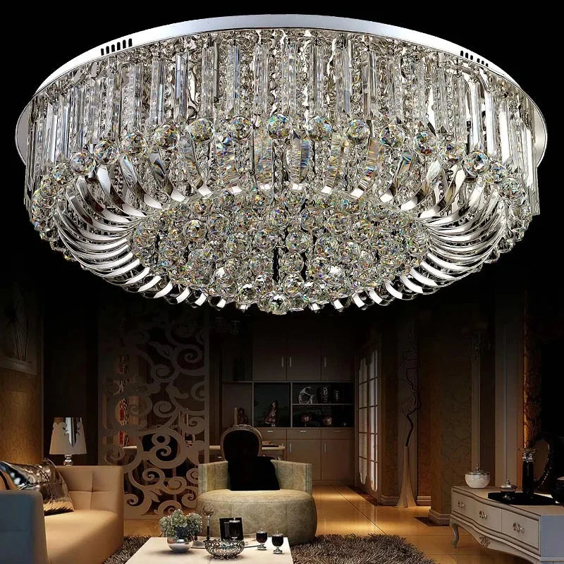 Crystal Ceiling Lights Modern Lamps Luxury Ceiling lamps Chrome luminaria deckenleuchte Round Crystal Lighting Home LED Fixture