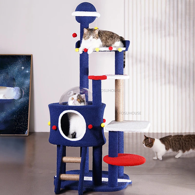 Modern Space Capsule Cat Climbing Frame for Pet Supplies Cat Jumping Platform Universal All Seasons Pet Furniture Cute Cat Tree