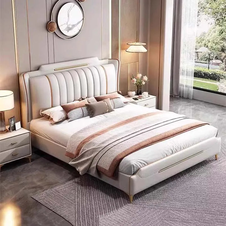 Multifonction Double Bed Queen Size Nordic Modern Lounge Bed Storage Luxury Camas Y Muebles Para El Hogar Home Furniture